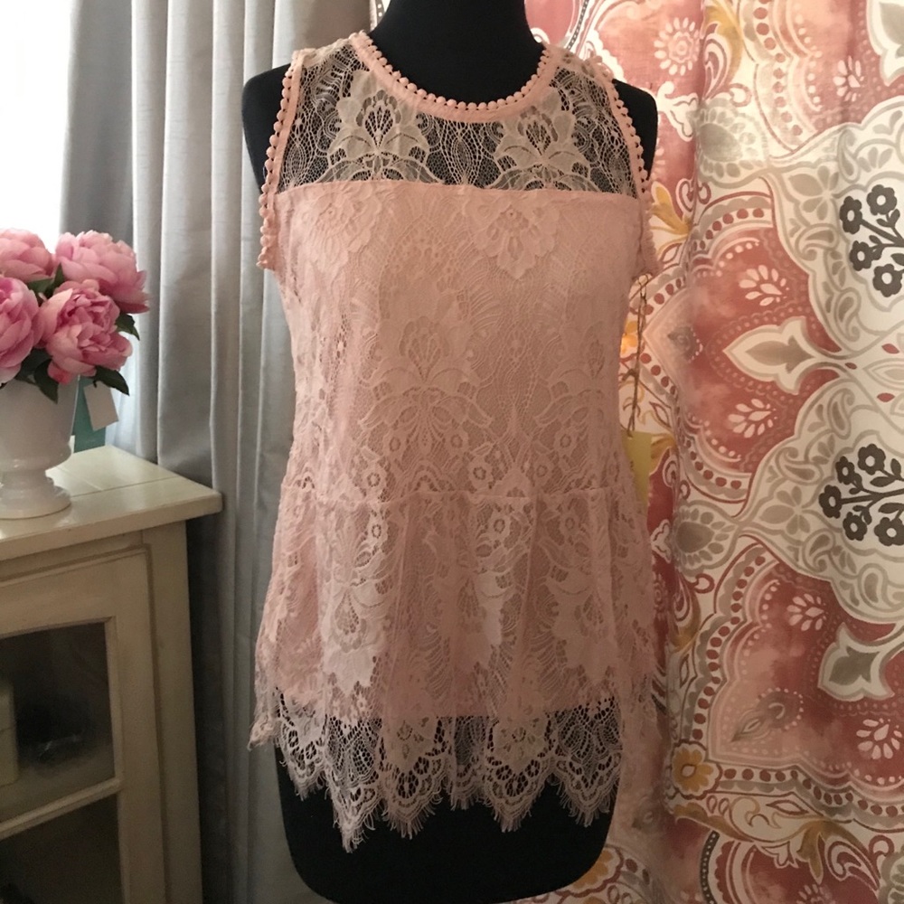 Pink lace top
